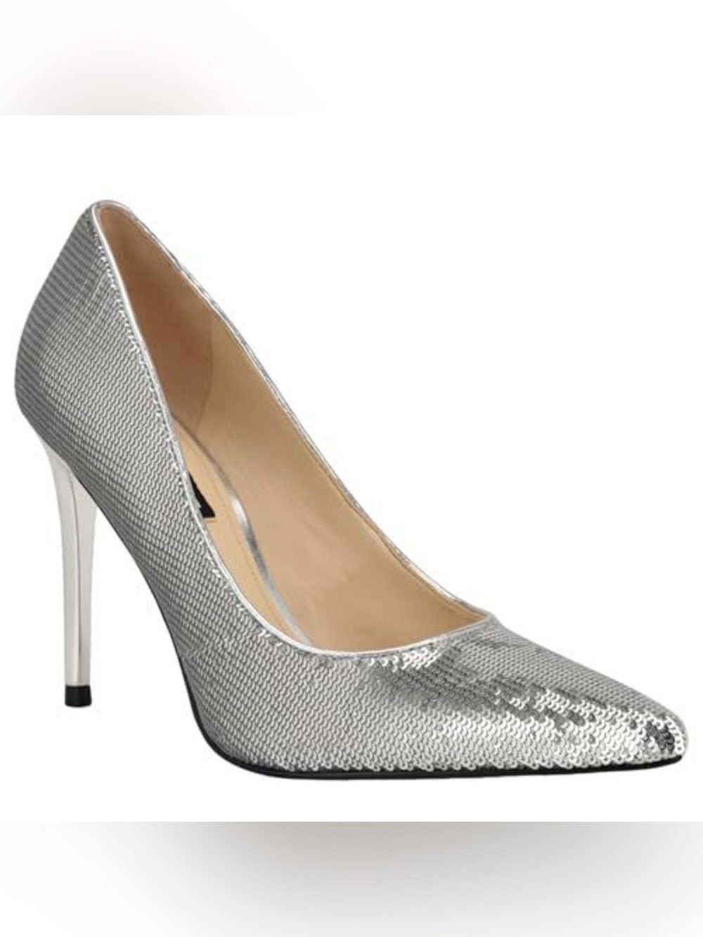 Nine West Fresh Pump - Silver Sequin (7.5)
